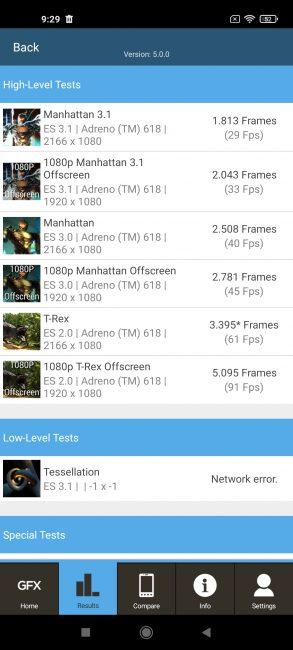 Resultado en GFXbench con el Xiaomi Mi 11 Lite
