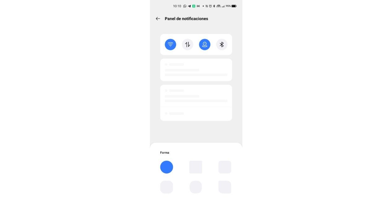 panel de notificaciones