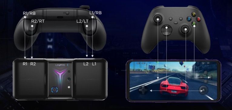 controles consola lenovo legion phone duel 2