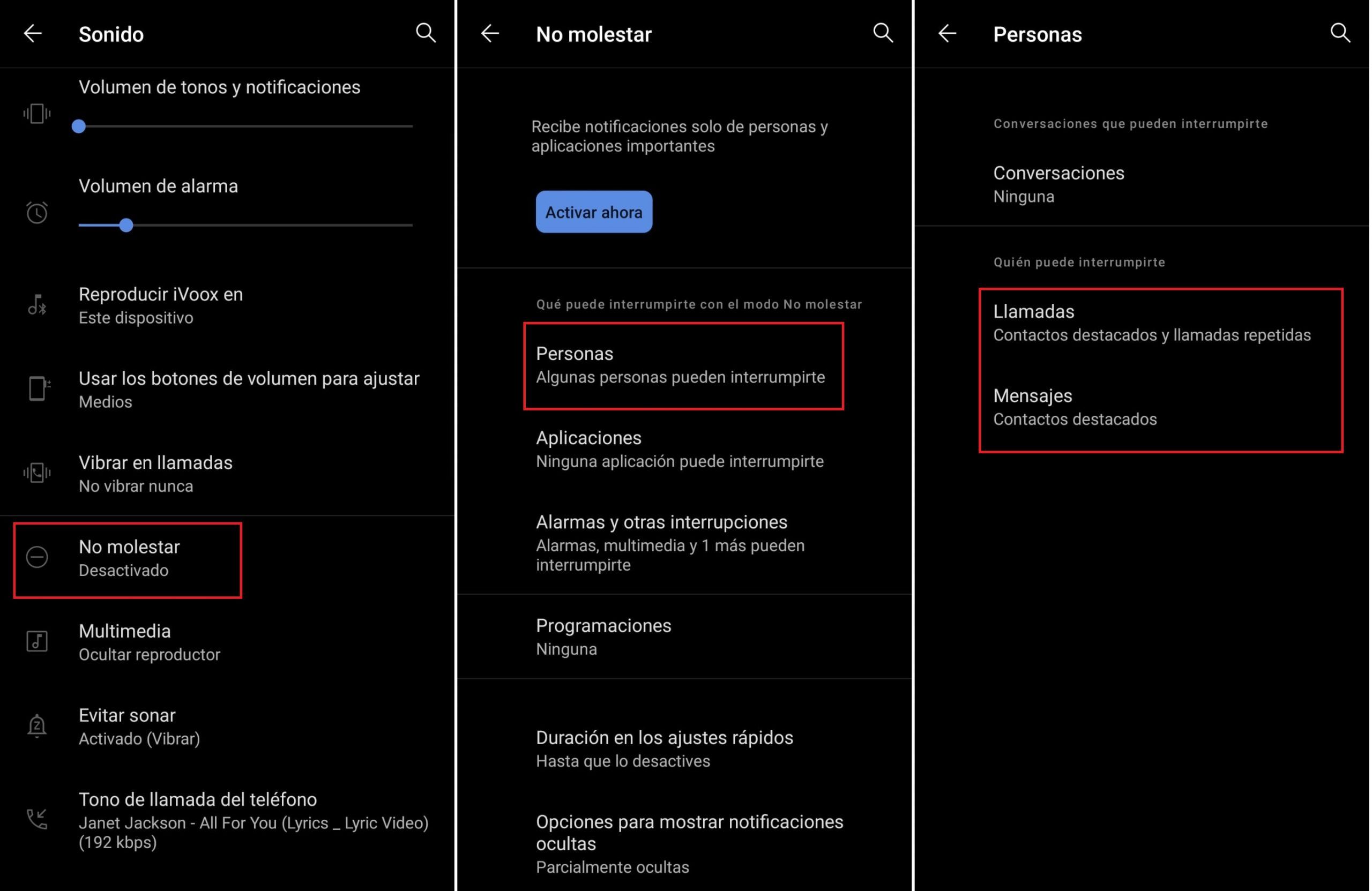 no molestar android