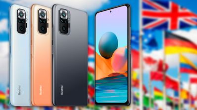Redmi Note 10 con banderas de países