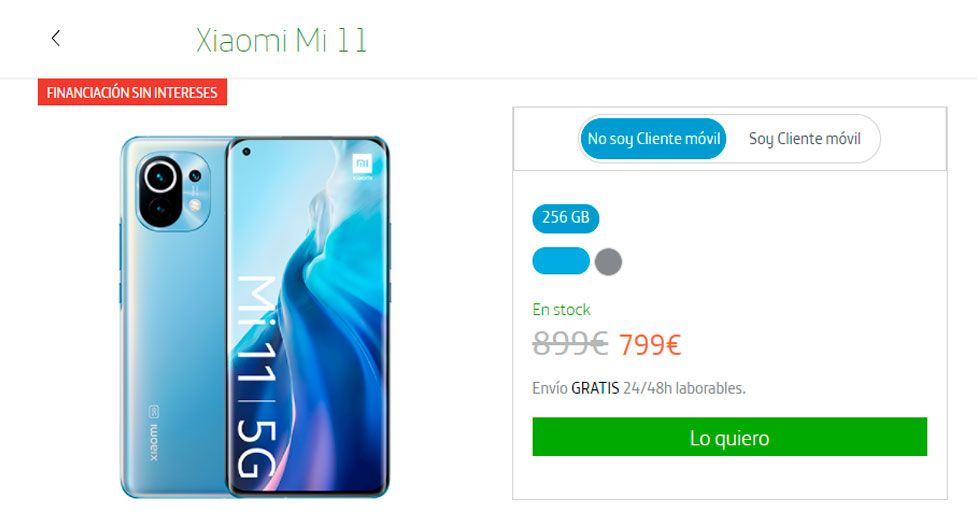 xiaomi mi 11 movistar precio