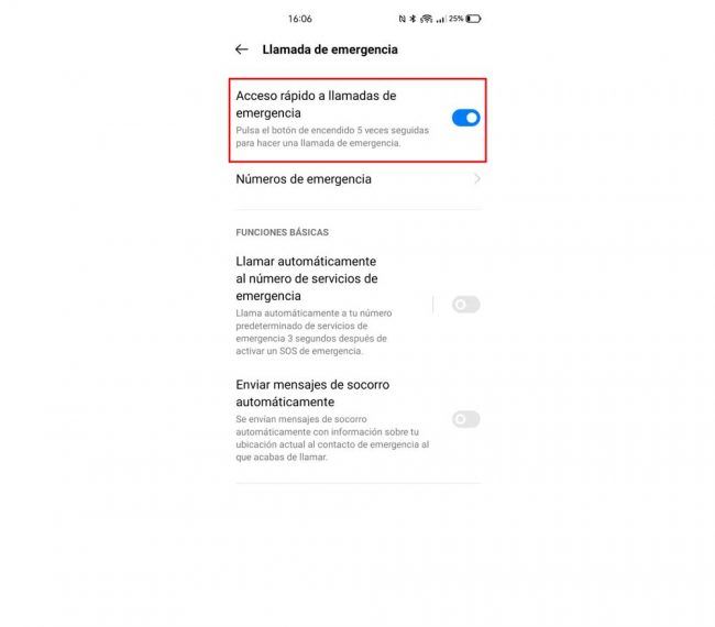 Llamadas emergencia Realme