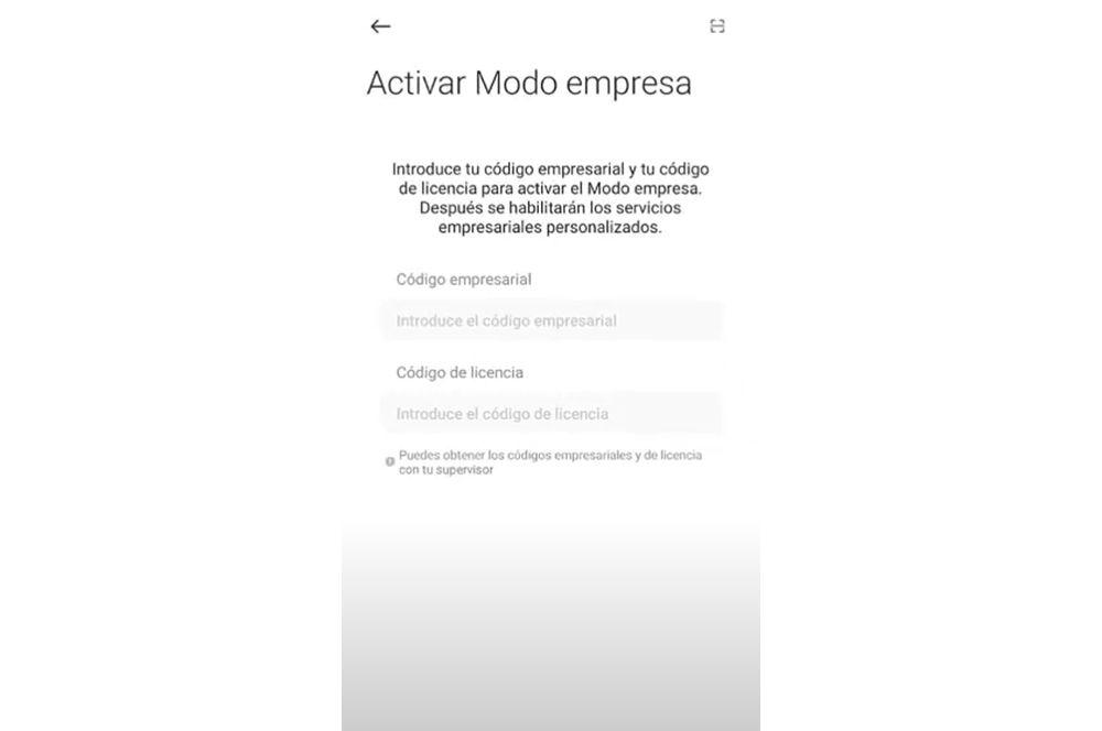 Modo empresa Xiaomi