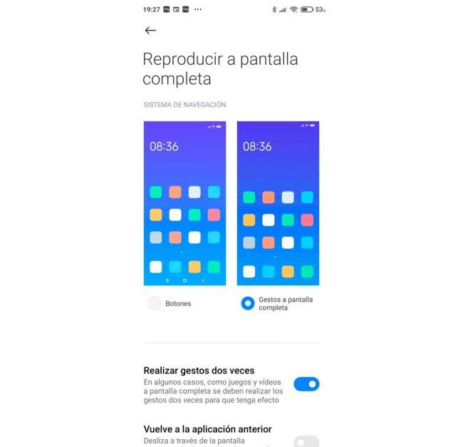 móviles xiaomi gestos navegación