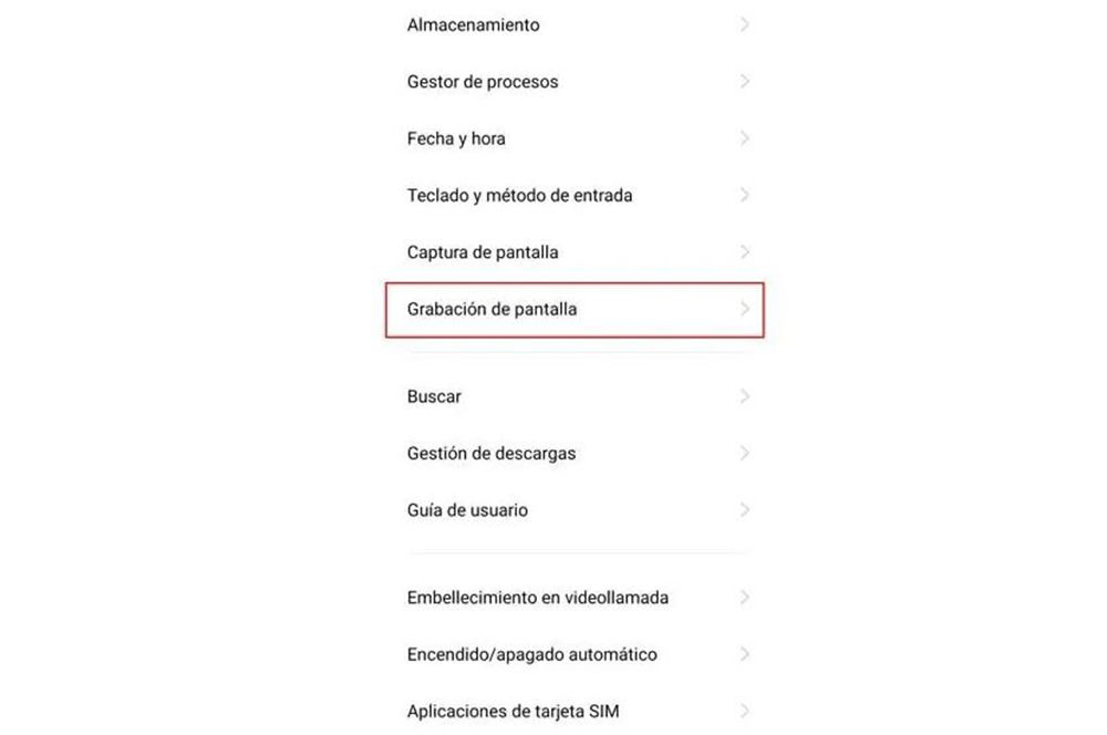 grabación pantalla realme