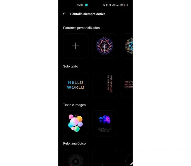 Realme pantalla Always On