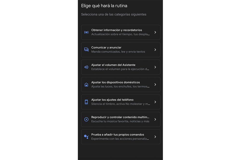 Rutinas del Asistente de Google
