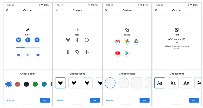 icônes et fonctionnalités android 11