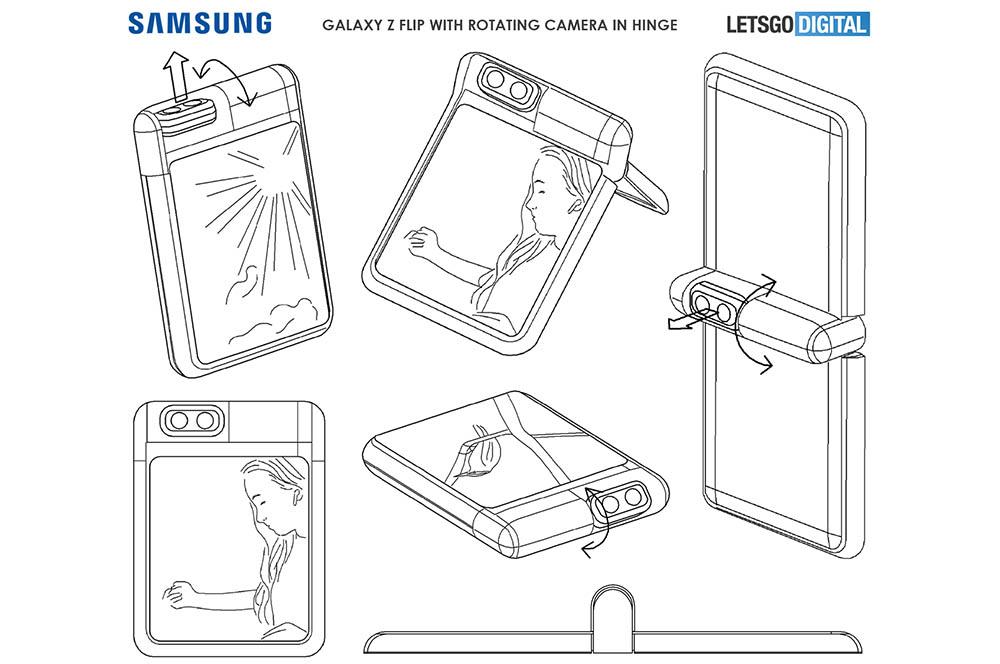 patente Samsung cámara dual giratoria