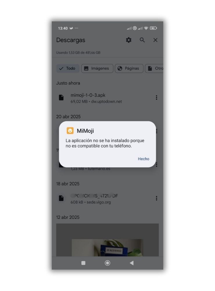 app mimoji xiaomi no instalada