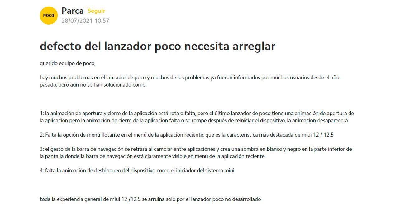 quejas poco