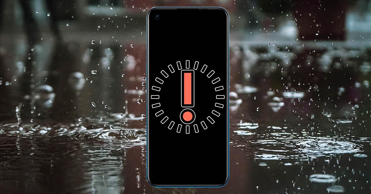 Alerta por lluvia en móviles