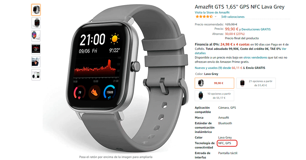 Ignora el NFC de tu reloj Amazfit. No para