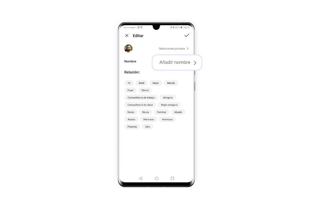 Add names to people Huawei Gallery