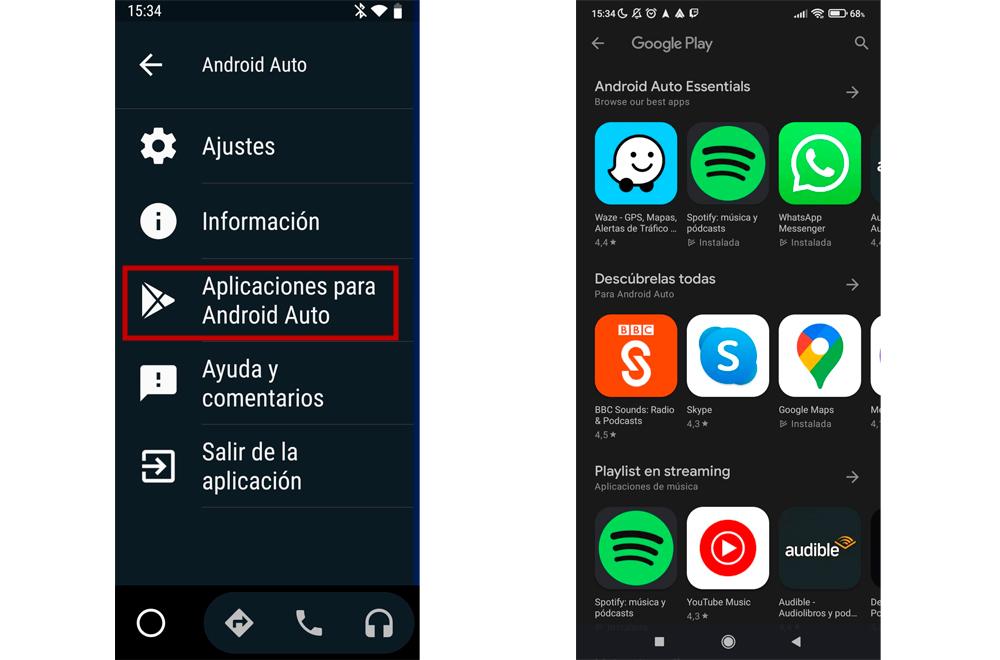 Comprobar Apps compatíveis com Android Auto