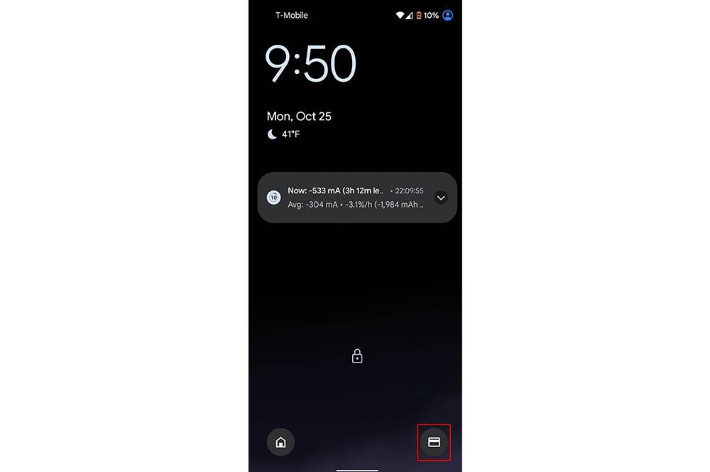 Google Pay en la pantalla de bloqueo en Android 12