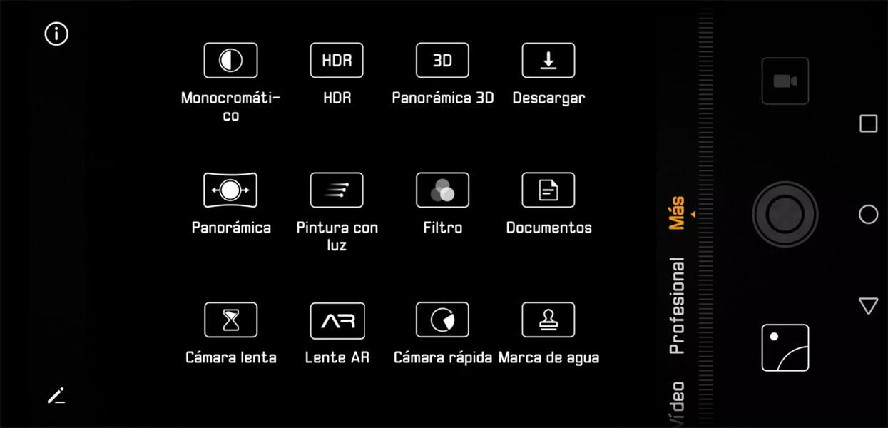 Modos de la cámara del Huawei Mate 20 X