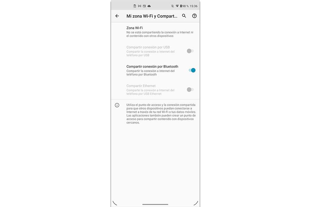 Compartir Internet Android desde Bluetooth