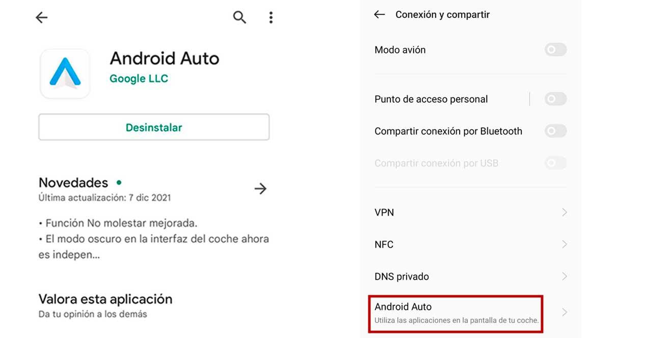 Encontrar Android Auto ajustes