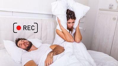 hombre roncando duerme grabacion