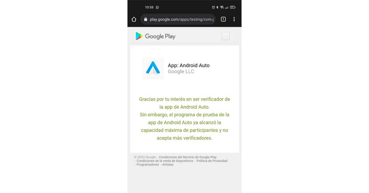 Beta Android Auto