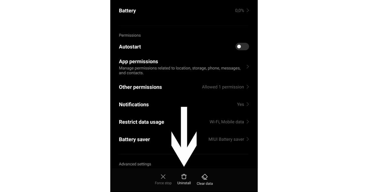 Desinstalar apps