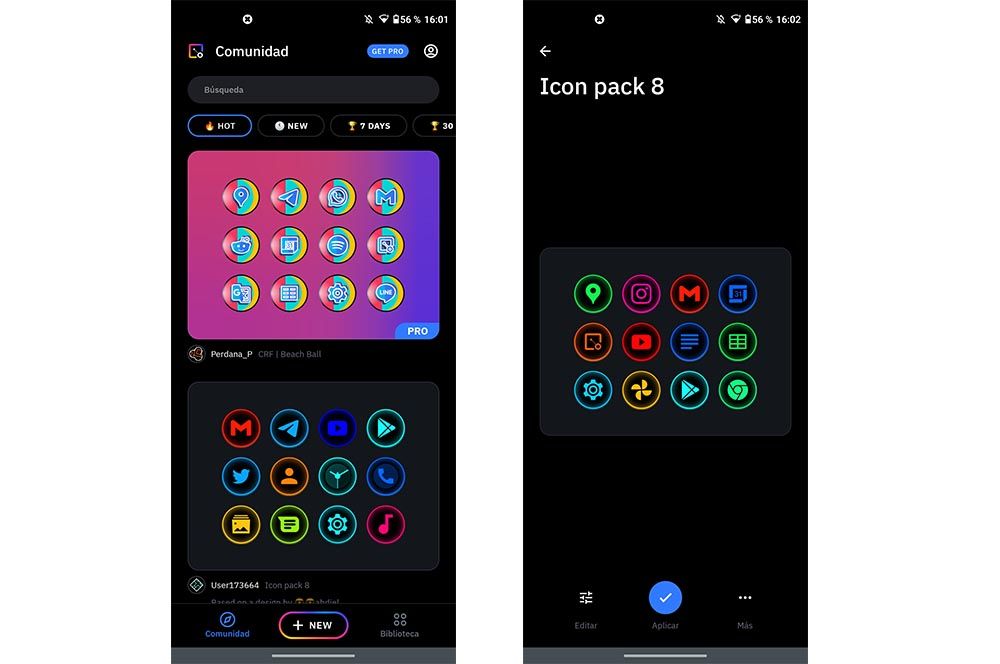 Pack de iconos Android