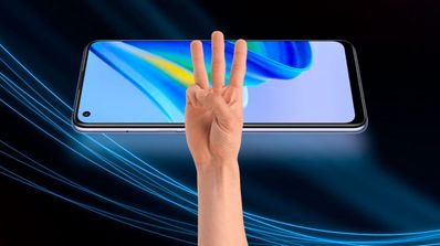 mano tres dedos pantalla amoled