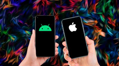 movil android iphone mano