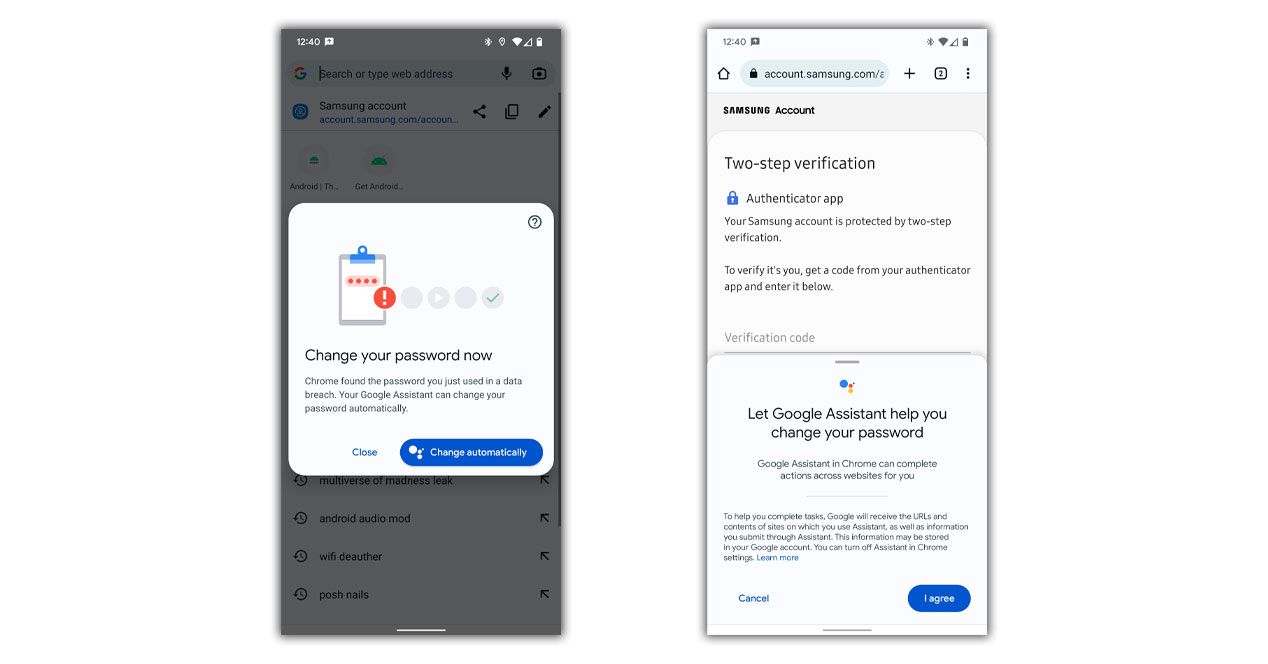 cambiar contraseña automático google assistant