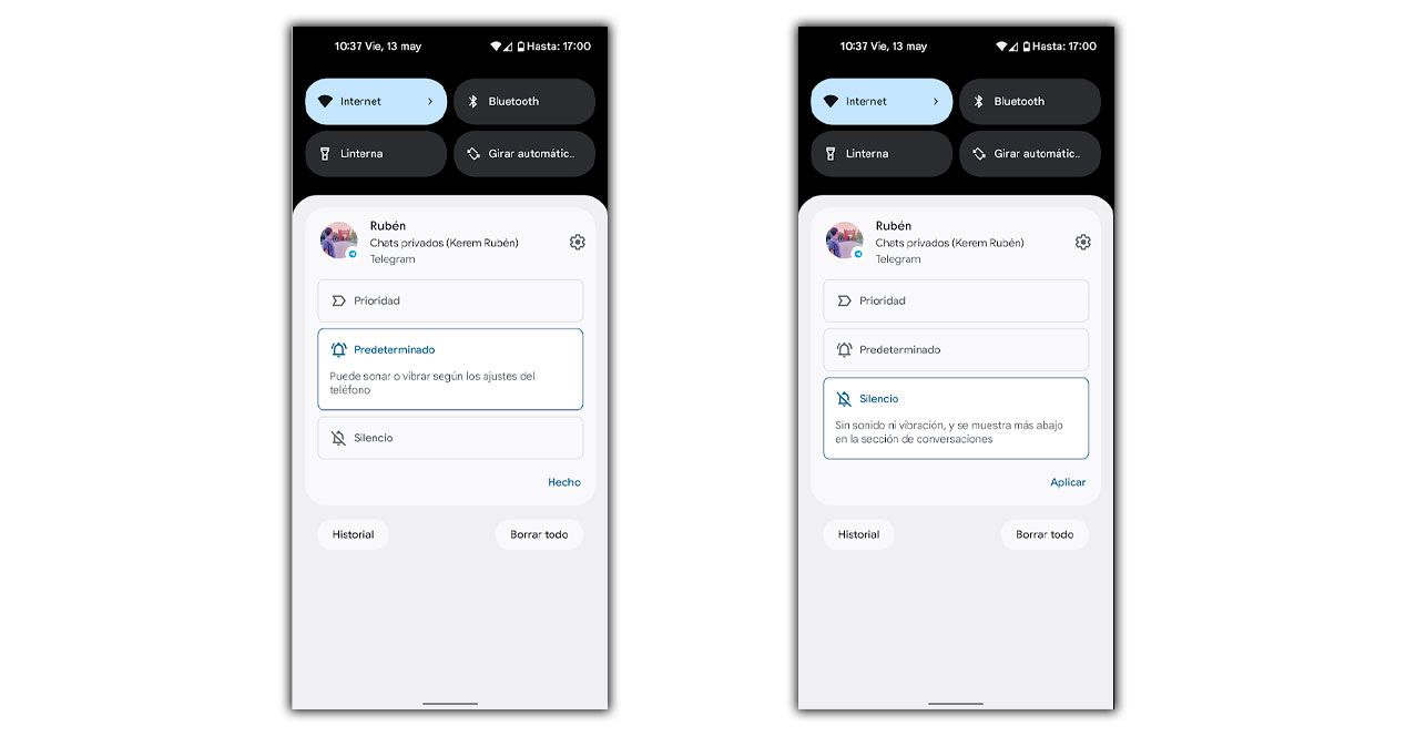 silenciar notificaciones android