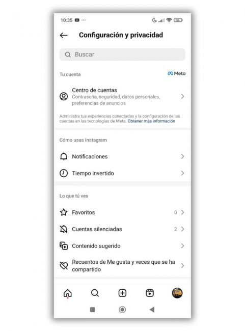 Configuración Instagram