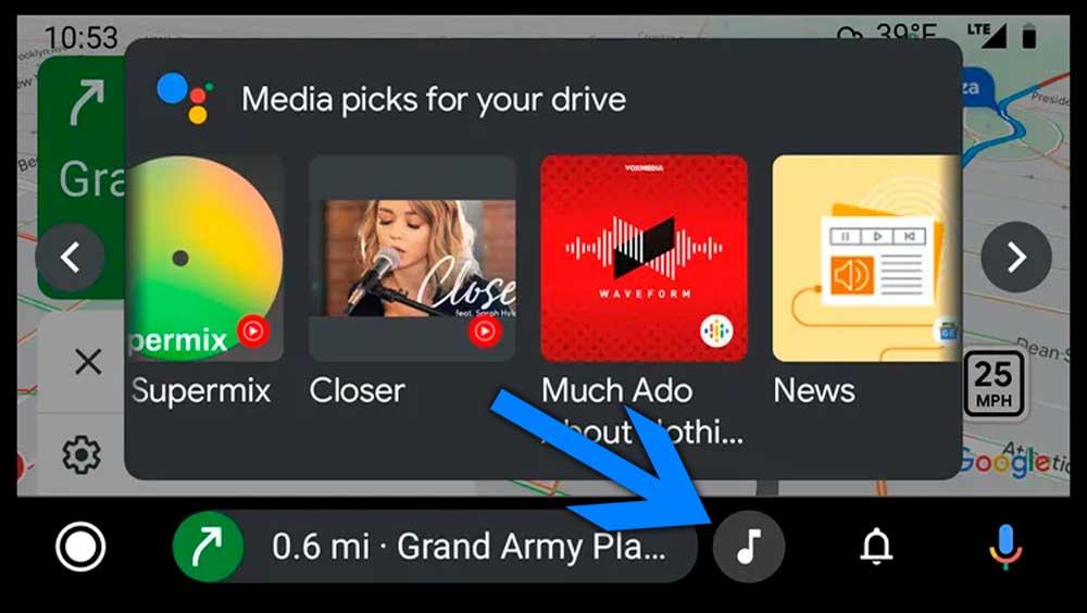 Android Auto musikk