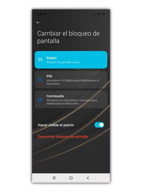 desactivar bloqueo pantalla