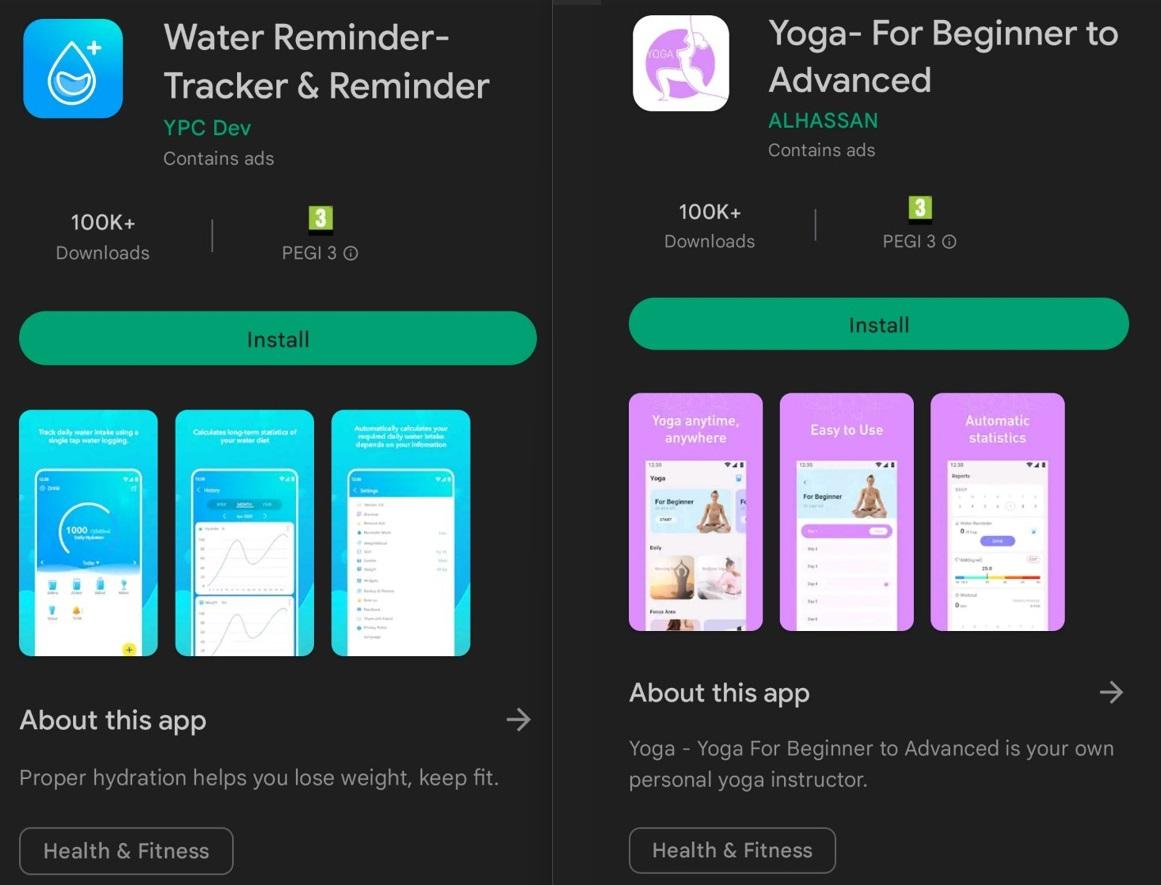 apps water-yoga play store