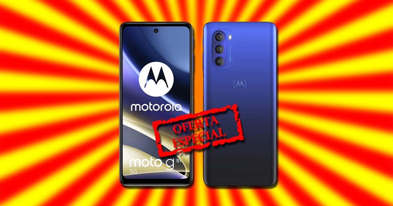 Motorola Moto g51 con fondo de colores
