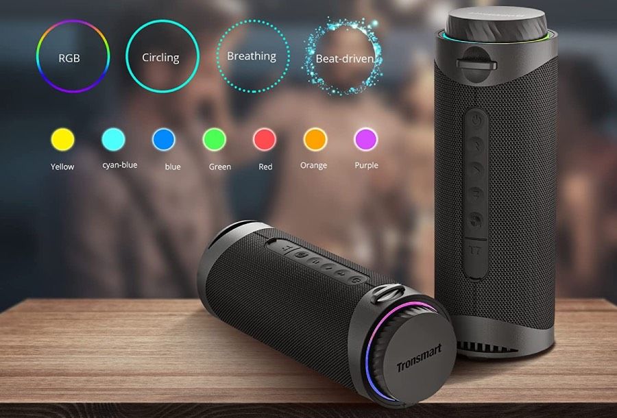 Tronsmart T7 Cassa Bluetooth 5.3 30W – IPX7 Impermeabile, Luce RGB, Suono Stereo 360°, App EQ E 12h Autonomia