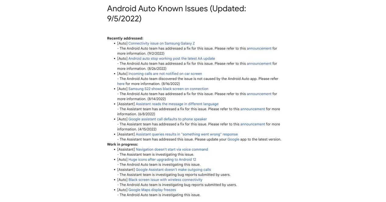 Fel på Android Auto