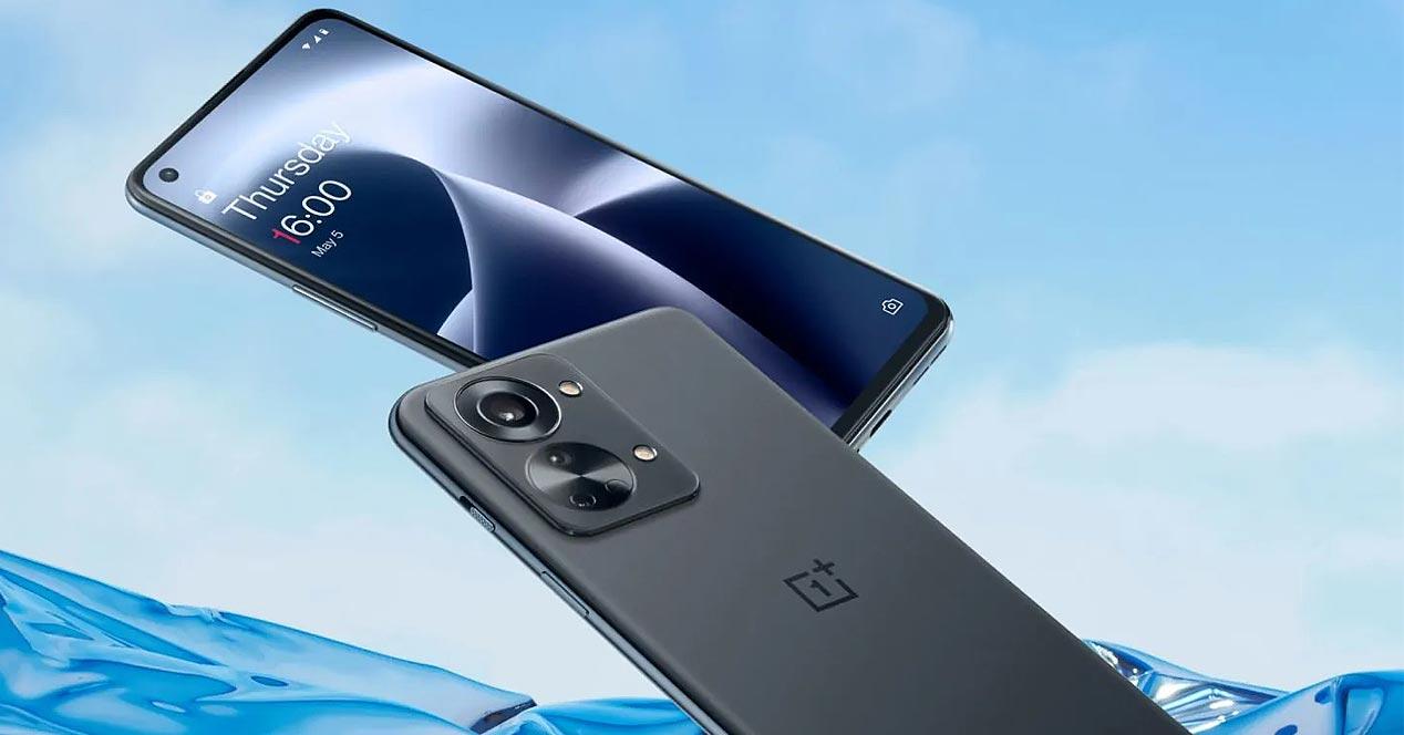 OnePlus Nord 2T with blue background