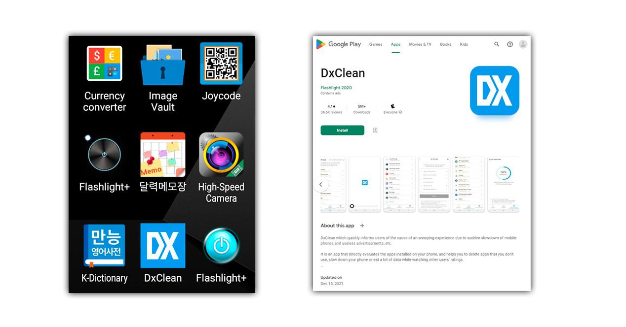 dx-clean apps maliciosas