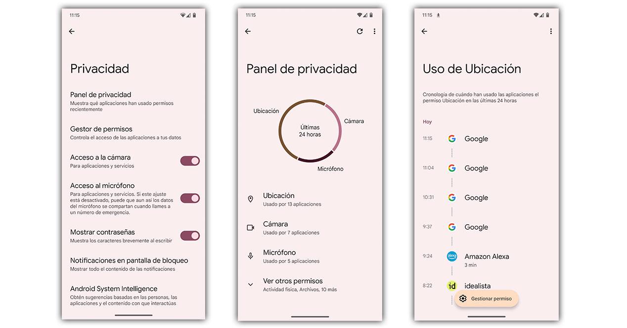 privacidad Android 13