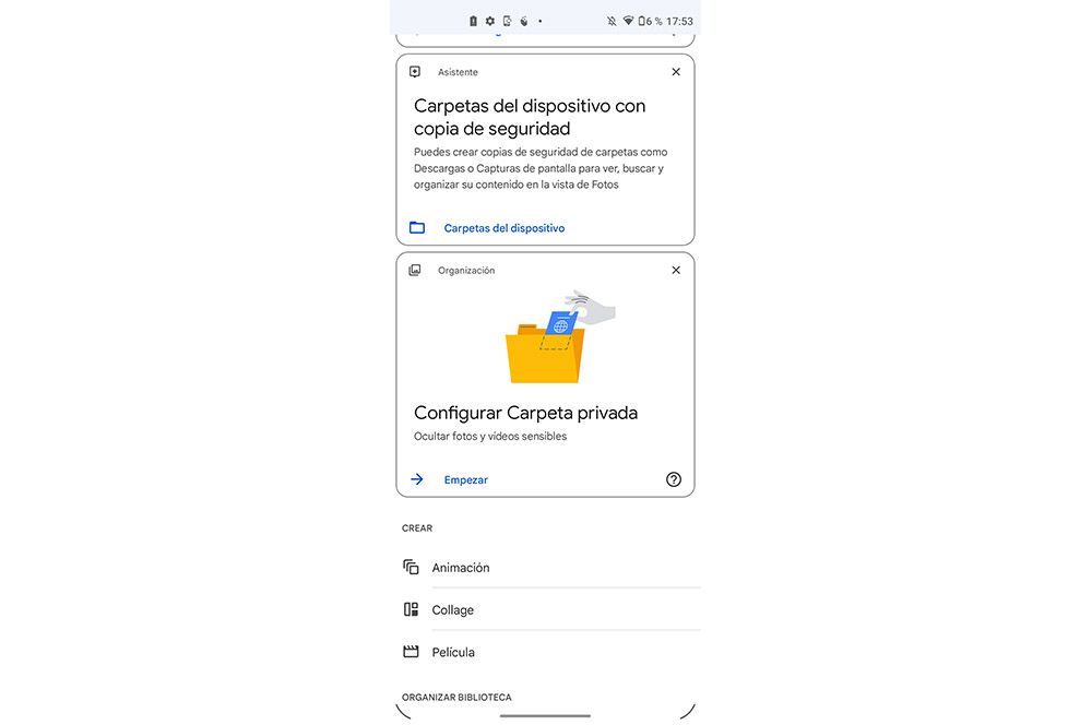 Carpeta privada de Google Fotos