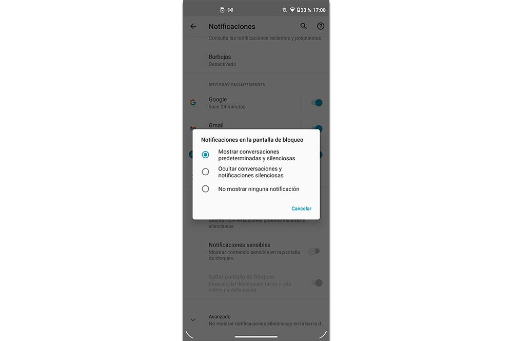 Notificaciones en la pantalla de bloqueo Android
