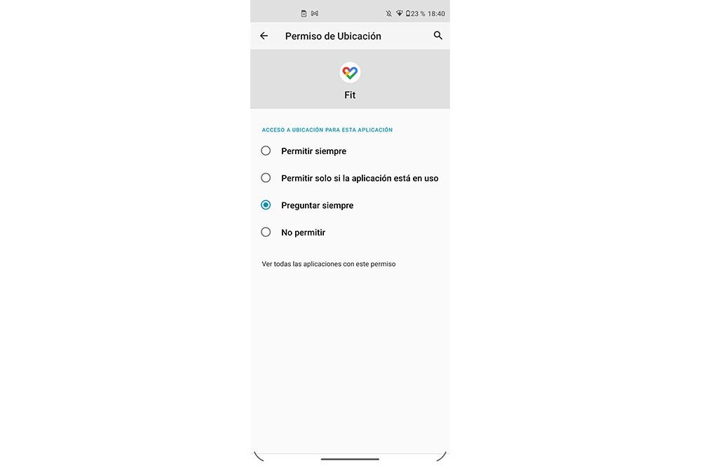 Permiso ubicación Google Fit
