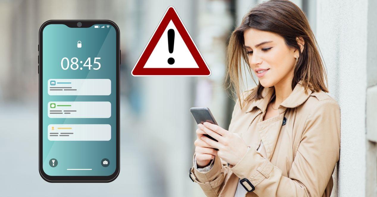 ignorar notificación móvil peligro