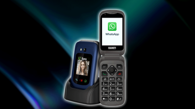Teléfono con teclas y WhatsApp