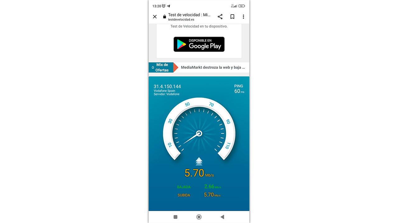 Speed-test-on-android-mobile