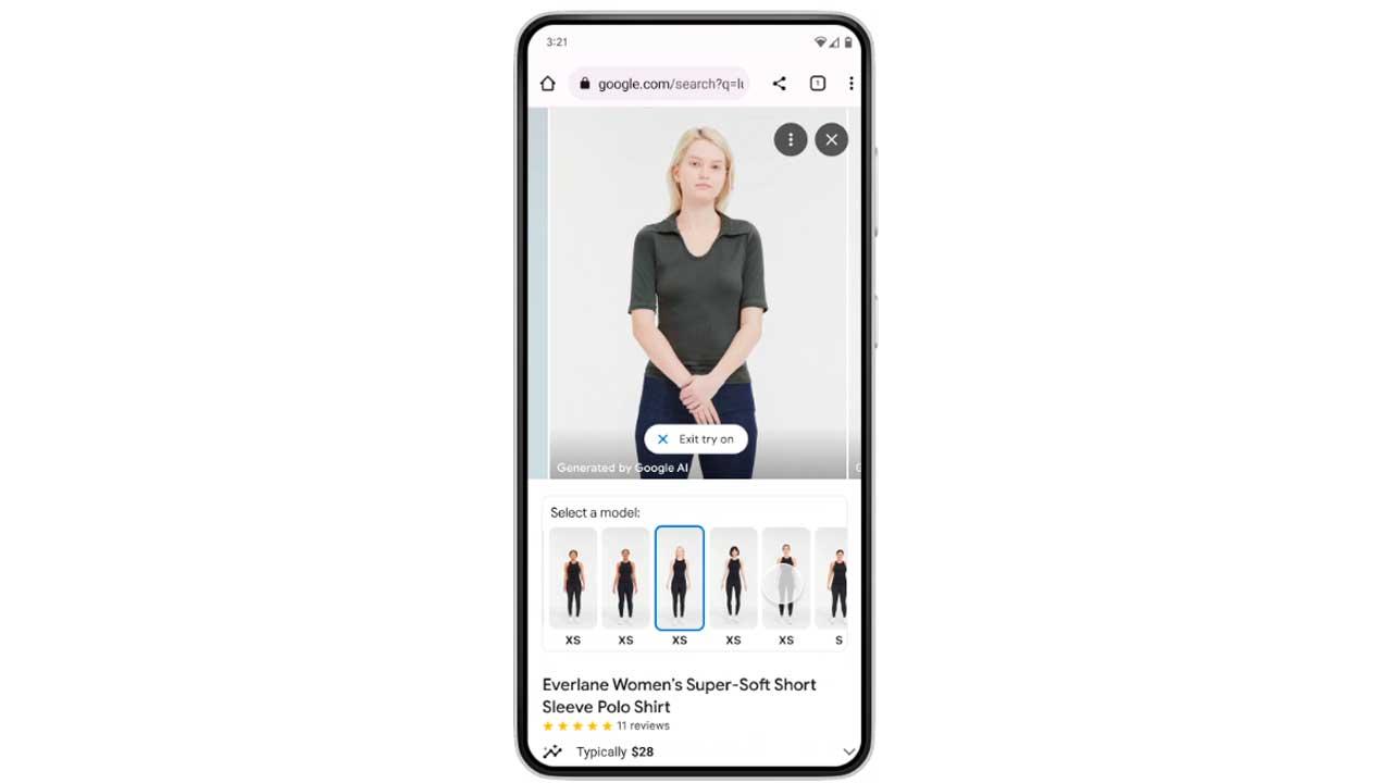 Google Shopping probar ropa móvil