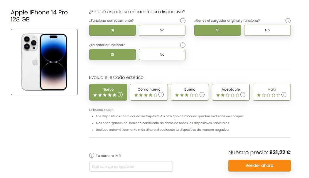 valor iphone 14 pro 128 gb